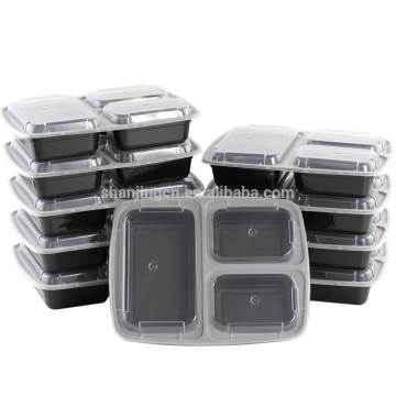 3 Compartment Meal Prep Containers Reusable Bento Lunch Box with Lids, Better Leak Resistant Microwavable Plastic Food Container